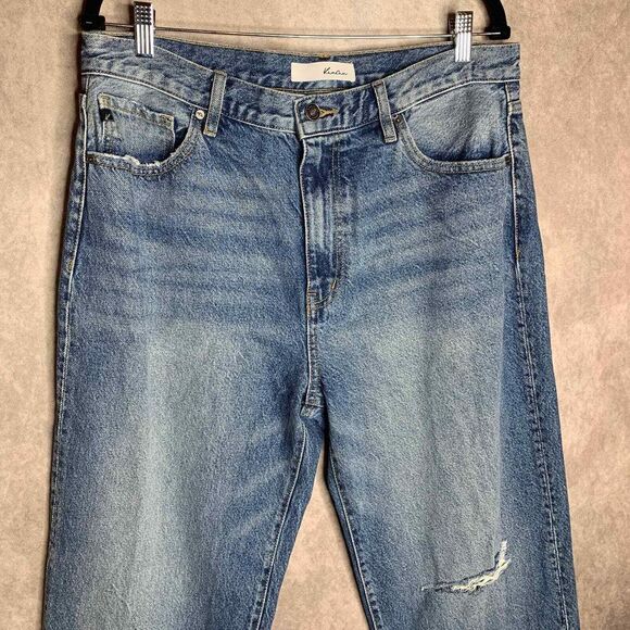 KanCan Womens Jeans Sz 11 Blue Stonewashed Denim Quincy Dad High Rise Distressed - Picture 3 of 9